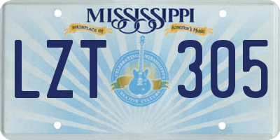 MS license plate LZT305