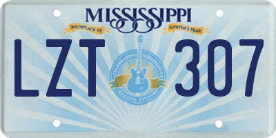 MS license plate LZT307