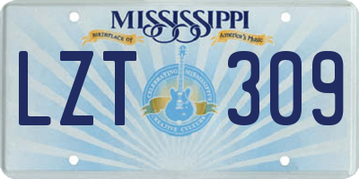 MS license plate LZT309