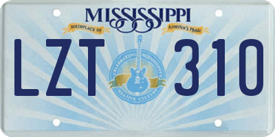 MS license plate LZT310