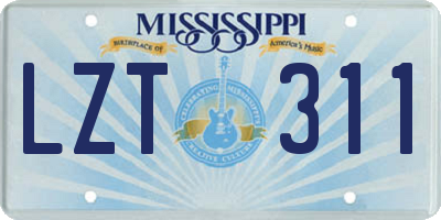 MS license plate LZT311
