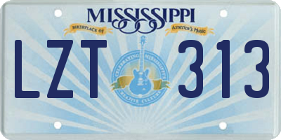 MS license plate LZT313