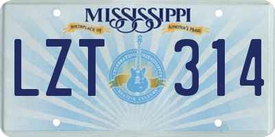 MS license plate LZT314