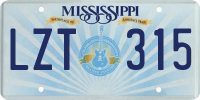 MS license plate LZT315