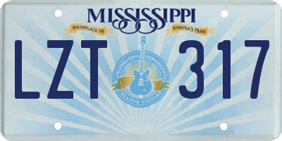 MS license plate LZT317