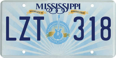 MS license plate LZT318