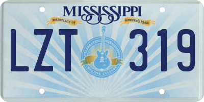 MS license plate LZT319