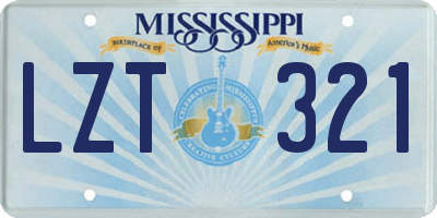 MS license plate LZT321
