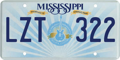 MS license plate LZT322
