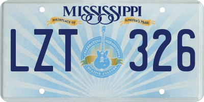 MS license plate LZT326