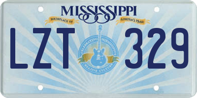 MS license plate LZT329