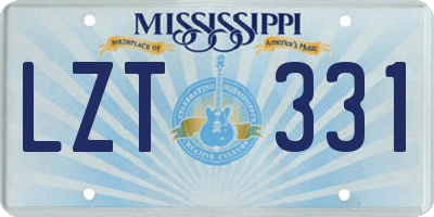 MS license plate LZT331