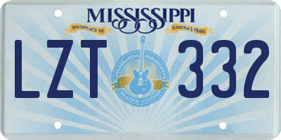 MS license plate LZT332