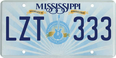 MS license plate LZT333