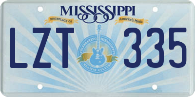 MS license plate LZT335