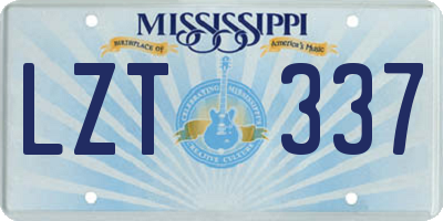 MS license plate LZT337