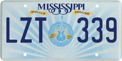 MS license plate LZT339