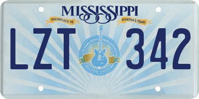 MS license plate LZT342