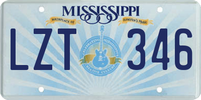 MS license plate LZT346