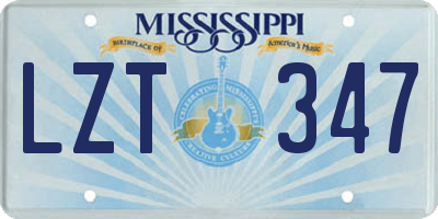 MS license plate LZT347