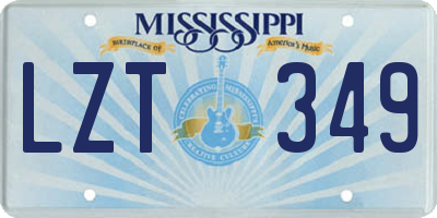 MS license plate LZT349