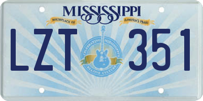 MS license plate LZT351