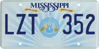 MS license plate LZT352