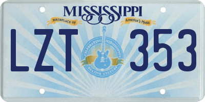 MS license plate LZT353