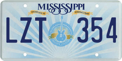 MS license plate LZT354