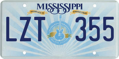 MS license plate LZT355
