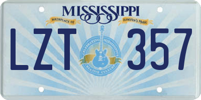 MS license plate LZT357