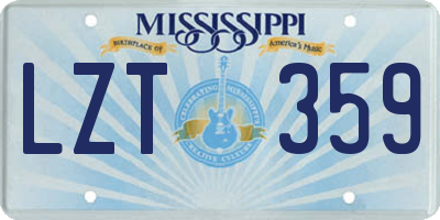 MS license plate LZT359