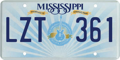 MS license plate LZT361