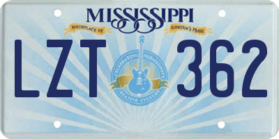 MS license plate LZT362
