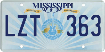 MS license plate LZT363