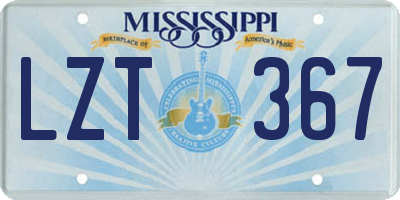 MS license plate LZT367