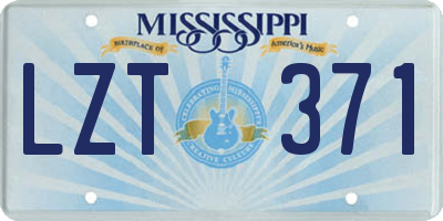 MS license plate LZT371