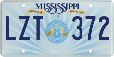 MS license plate LZT372
