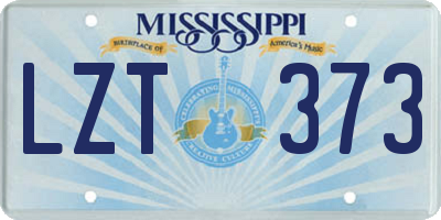 MS license plate LZT373