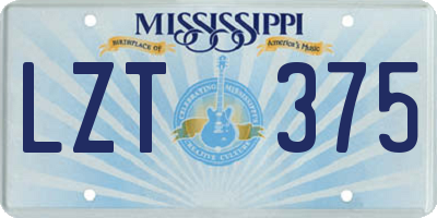 MS license plate LZT375