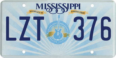 MS license plate LZT376