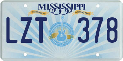 MS license plate LZT378