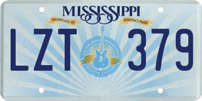 MS license plate LZT379