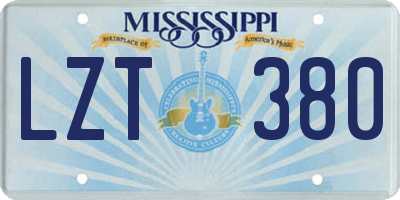 MS license plate LZT380