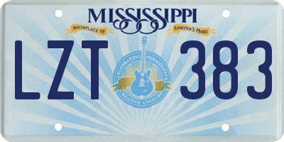 MS license plate LZT383