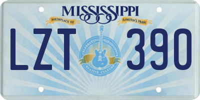 MS license plate LZT390