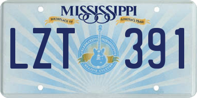 MS license plate LZT391