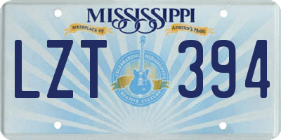 MS license plate LZT394