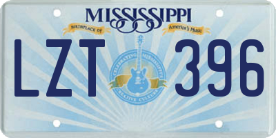 MS license plate LZT396
