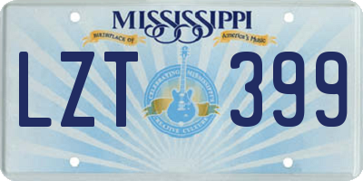 MS license plate LZT399